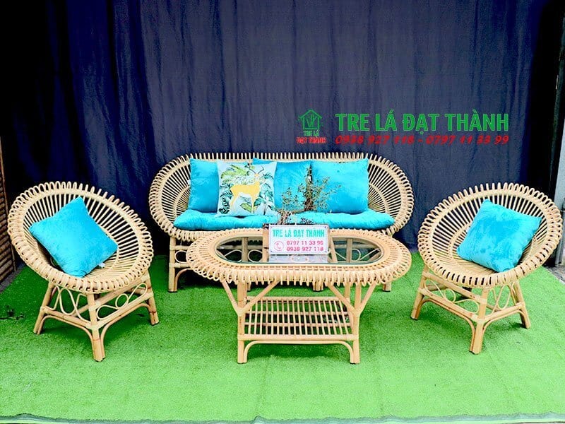 Bàn Ghế Song Mây - BGSM021
